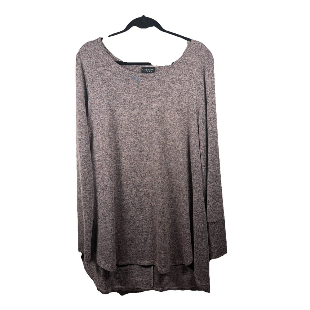 Lane Bryant Plus Size Tunic Top Women's‎ 18/20 Tan Heather 3/4 Sleeve Hi/low